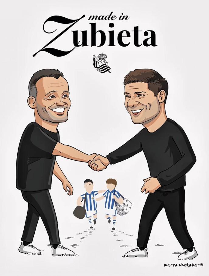 必发-苏比埃塔制造，皇社发布海报欢迎皇马主帅阿隆索回归阿诺埃塔